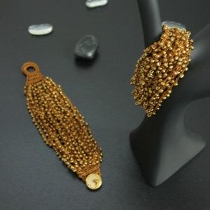 Brown Beaded Multi Strand Bracelet